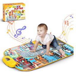 Wembley Toys Musical Play Mat with 8 Instrument Sounds & Vehicle Print - Multicolor-image-45
