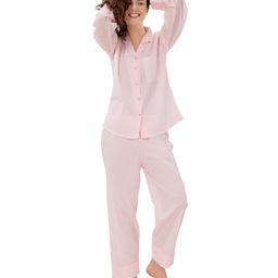 Piu Pure Cotton Woven Full Sleeves Striped Coordinating Maternity Night Suit Set - Pink-image-6