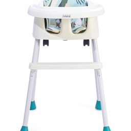 Babyhug 4 in 1 Convertible High Chair with Adjustable Height & Comfortable Seat - White image 2
