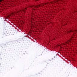 Babyhug Knitted Full Sleeves Front Open Hooded Sweater With Colour Block - Red image 3