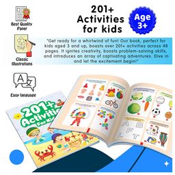 Gowoo 201+ Activities for Kids activity workbook, Learning activity book, Kids activity book, Mazes, Spot the differnences, Matching games, Patterns, Hide and seek and more- English image 3