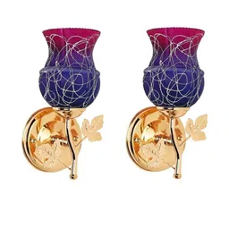 Somil Premium Designer Glass Wall / Night Lamp Elegant & Stylish Dcor Accent for Modern Interiors, color- - Pink, Firozi, White; Size,- 20 X 18 X 27 CM-image-93