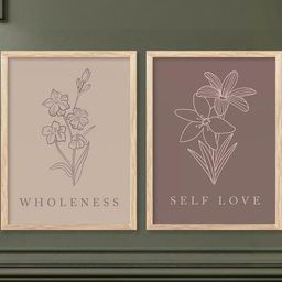 WALLLANE Brown 2 Piece Wood Abstract Wall Paintings-image-90