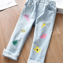 INCLUD Girls Regular Fit Mid-Rise Clean Look Printed Stretchable Jeans-image-30