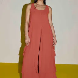 SIL SILA Round Neck Sleeveless Top With Palazzo-image-79