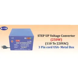 Kundip 250 W Single Phase Step Up Transformer Voltage Converter, K-156 image 2