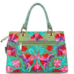 WOMEN MARKS Printed PU Structured Hobo Bag with Fringed image 5