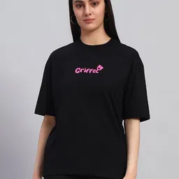 GRIFFEL Women Printed Drop-Shoulder Sleeves Ultralite T-shirt-image-44