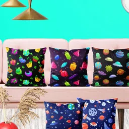 ArtzFolio Multicoloured Set of 5 Square Cushion Covers-60