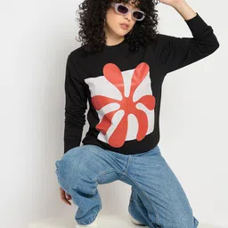 Mast & Harbour Women Printed Pullover Sweatshirt-picture-4