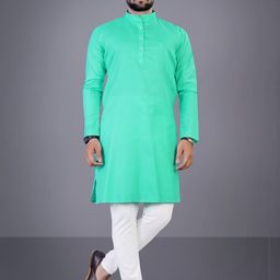 Attigo Sea Green Cotton Blend Kurta Sets-image-99