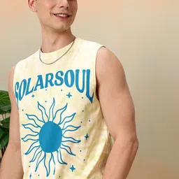 Mast & Harbour Graphic Print Tie and Dye Pure Cotton T-shirt-image-6