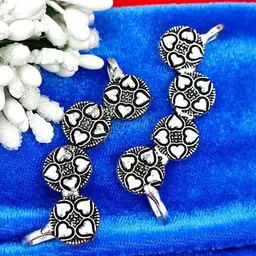 Yash Jewels Emporiums Silver-Plated Circular Shaped Oxidised Earcuffs-picture-27