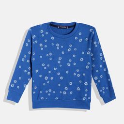 White Snow Girls Floral Printed Sweatshirt-image-88