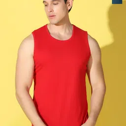 WOOSTRO Pack Of 2 Printed Combo Cotton Gym InnerwearVest VWS26(PLAIN RED)(MORE PEACOCK)-image-72