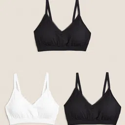Marks & Spencer Pack Of 3 Non Padded All Day Comfort Seamless Bralette Bra-49