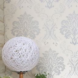 INDIAN ROYALS White & Grey Printed Damask Design Waterproof Wall Sticker-image-77