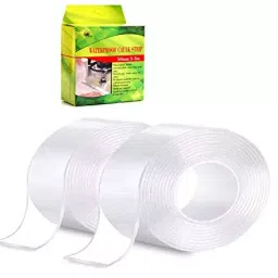 Darit 5 cm x 3m Caulk Strip Tape PVC and Wall Sealing Strip with Acrylic Glue Pack of 2 Transparent-6