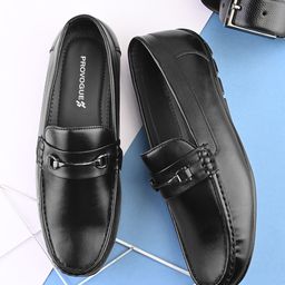 Provogue Men Textured Antibacterial Horsebit Loafers-image-20