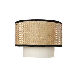 Fos Lighting Concentric Cane & Fabric Half Drum Shade Single Wall lamp - CaneFabric-2HalfDrum-WL1-picture-44