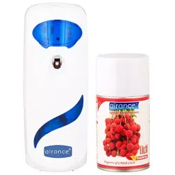 Airance Automatic A7 Room Freshener Dispenser Machine with 250 ml Litchi Fragrance Spray Bottle (Pack of 2)-93