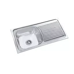 Parryware Eco 36x18x8 inch Glossy Finish Stainless Steel Single Bowl Kitchen Sink, C853699-image-85