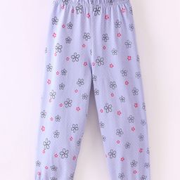 Fido Cotton Jersey Full Length Legging With Floral Print - Purple-image-77