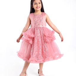 Mark & Mia Sleeveless Party Frock With Sequine Detailing - Pink-image-41