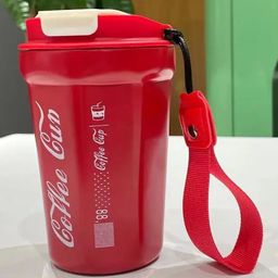 SCHOOLISH 420ML Reusable Coffee Cups With Portable Rope And Lids To Go Portable Mug Travel Coffee Mug Coffee Travel Mug To Go Plastic Travel Cup To Go Coffee Mug Cute Travel Mugs - PACK OF 1 - COLOR MAY VARY-picture-21