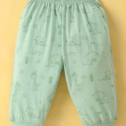 Tango Single Jersey Cotton Knit Full Length Lounge Pant with Animal Print - Green-picture-22