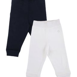 My Milestone Pack Of 2 100% Cotton Solid Pants - Navy Blue & White-image-61