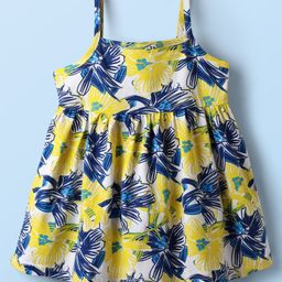Babyhug Single Jersey Knit Sleeveless Frock With Floral Print - Multicolor-picture-40