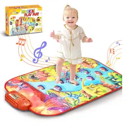 Wembley Toys Musical Play Mat with 8 Instrument Sounds & Dinosaur Print - Multicolor-picture-2