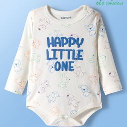 Babyoye 100% Cotton Interlock Knit Full Sleeves Onesie with Animal Print - White-picture-43