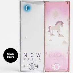 QIPS Cylindrical Pencil Box with Calculator, Mirror & Whiteboard -Unicorn image 3