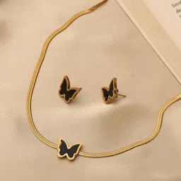 VENI 18KT Gold-Plated Stainless Steel Enamelled Jewellery Set-picture-18