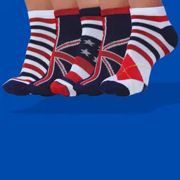 MJE Men Pack Of 5 Patterned Ankle Length Socks-image-7