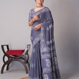 Kalista Paisley PrintedChanderi Saree With Blouse Piece-picture-12