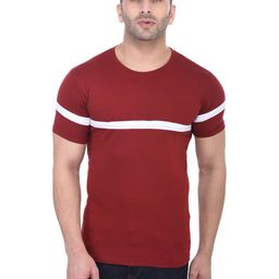 BI FASHION Men Colourblocked Raw Edge T-shirt-image-84