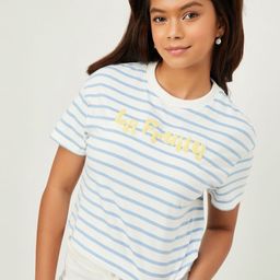 max Girls Striped Round Neck Cotton T-shirt-image-91