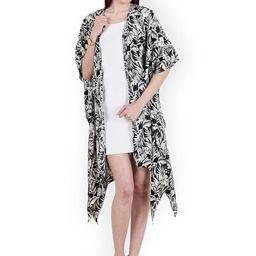 SCORPIUS Black & White Printed Open Front Shrug-54