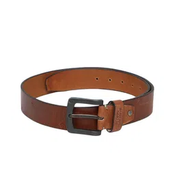 Flying Machine Men Tan Brown Solid Leather Belt-picture-5