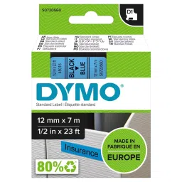 DYMO Tape, Black/Blue, 12Mm, 45016-11