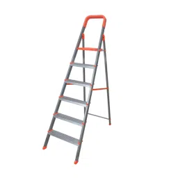 Alnico Heavy Duty Ladder Hybrid Aluminium Foldable 6 Steps 150 Kg Load Capacity with Platform, ORANGE HASL 6-picture-28