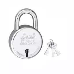 Link 65 mm Chrome Finish with 3 Keys Padlock (Pack of 4 Pcs) image 1