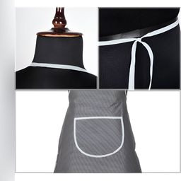 Aura Grey & White Checked Apron With Center Pocket image 3