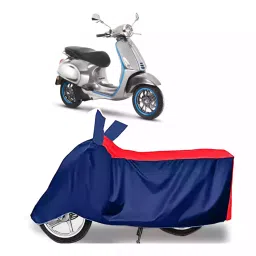 Auto Pearl Two Wheeler Cover with Bag for Vespa Elettrica, Red & Blue-image-59
