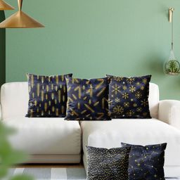ArtzFolio Multicoloured Set of 5 Velvet Square Cushion Covers-image-84