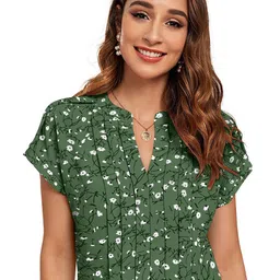 BAESD Women mandarin Collar Short Sleeve Top-picture-22