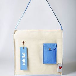 Tokike Unisex Brand Logo Printed Structured Tote Bag-12